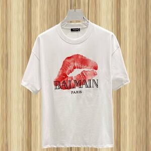Balmain T-shirt round neck white short sleeves